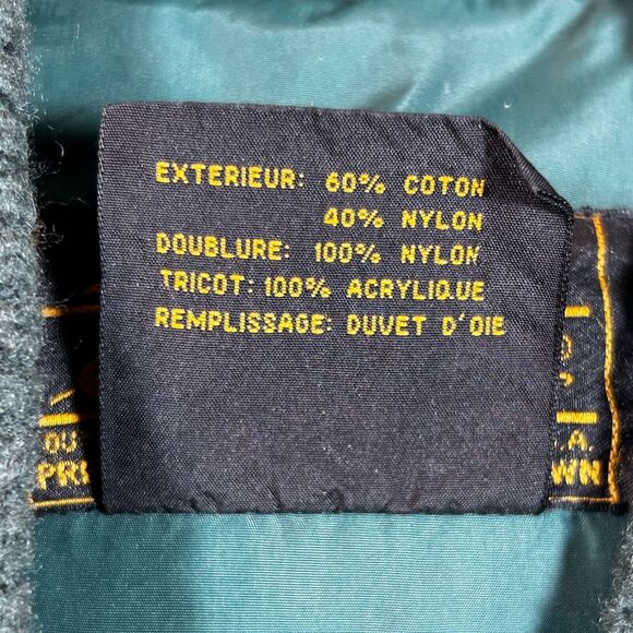 VINTAGE Eddie Bauer Jacket Mens L Tall Goose Down Flight Bomber Puffer 70s Green - Picture 3 of 14